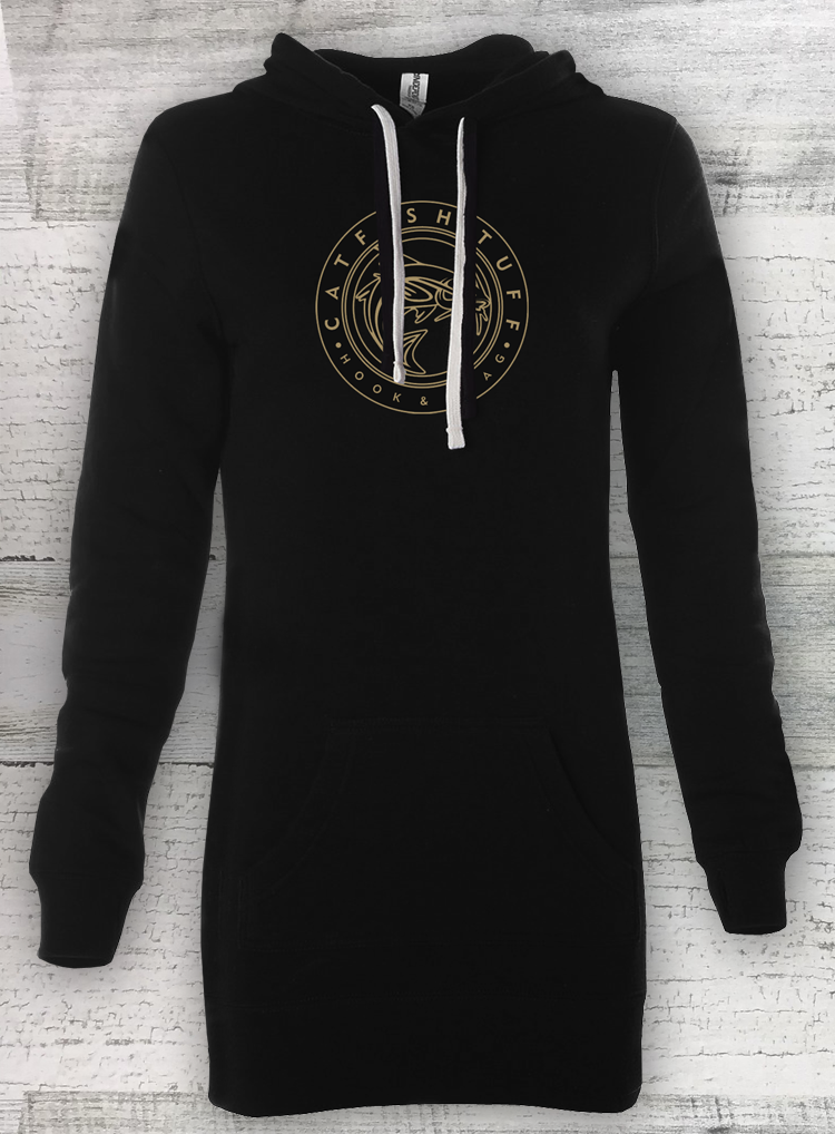 Catfish Tuff MIDWEIGHT SPECIAL BLEND HOODED PULLOVER DRESS - Circle Series - Catfish hoodie