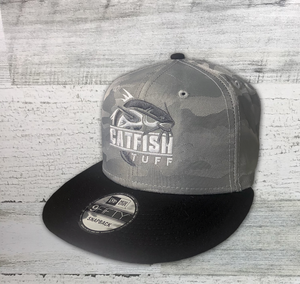 Catfish Tuff - Tonal Camo - Flat Bill Snapback Cap - Catfish Hat - fishing Hat